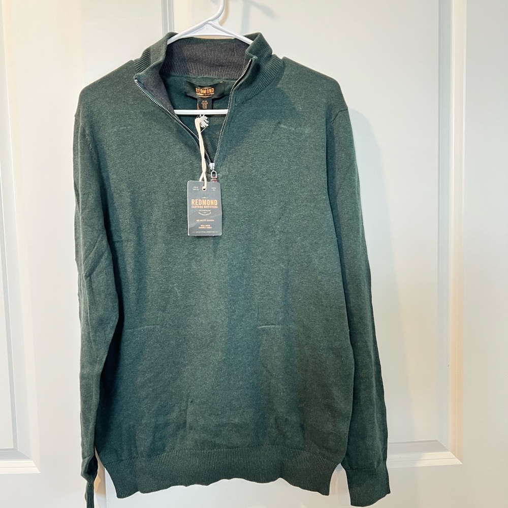 NWT Redmond 100% cotton Green Sweater for Men